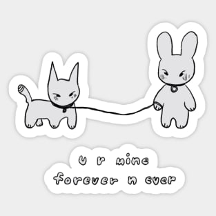 Bunny and Cat Sticker